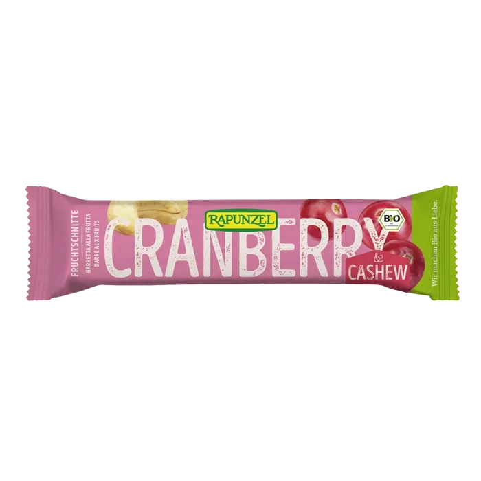 Rapunzel Tyčinka Brusnice - kešu 40 g BIO